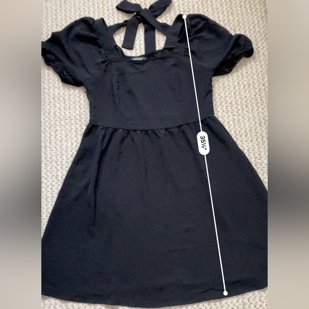 OFEEFAN | Women Puff Sleeve Square Neck Tie In Back Dress M - Picture 13 of 17